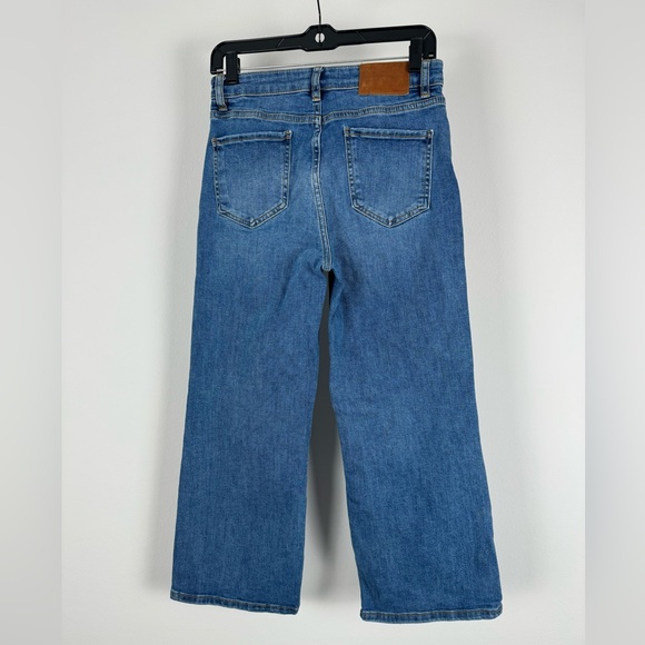 Zara the bloom flare crop jeans wide leg 6 blue - Picture 3 of 10